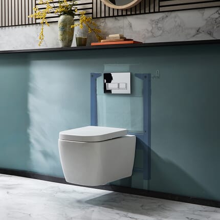 Sanitario WC Sospeso con Telaio Corto - Scelta della Placca di Comando - Milton