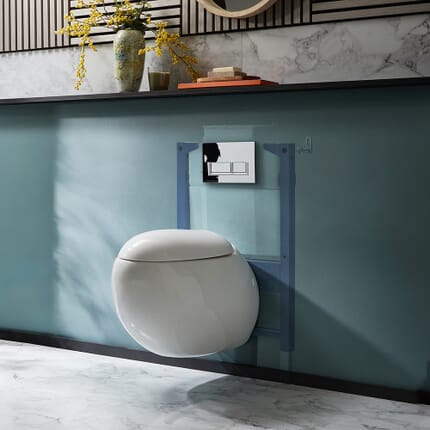 Sanitario WC Sospeso con Telaio Corto - Scelta della Placca di Comando - Langtree