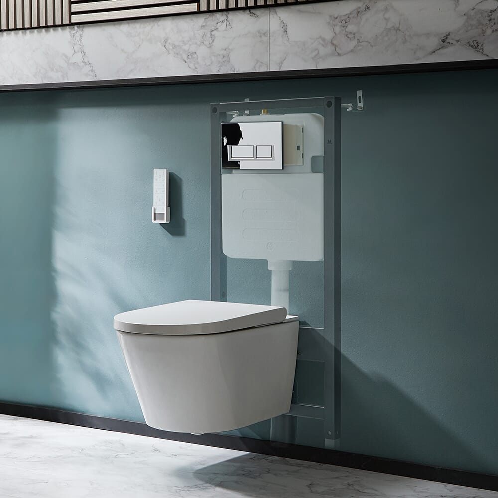 Sanitario WC Giapponese con Bidet e Telaio Alto - Scelta della Placca di Comando - Hirayu