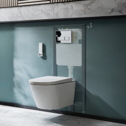 Sanitario WC Giapponese con Bidet e Telaio Alto - Scelta della Placca di Comando - Hirayu