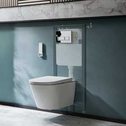 Sanitario WC Giapponese con Bidet e Telaio Alto - Scelta della Placca di Comando - Hirayu