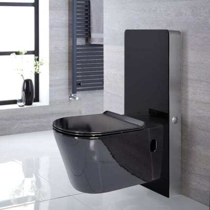 Kit per Sanitario Nero 340x350x560mm Completo di Vaso WC - Nox