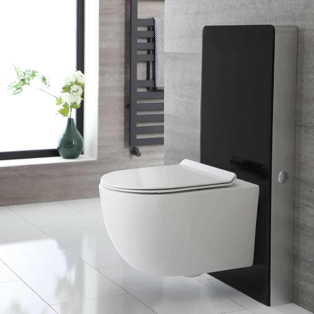 Kit per Sanitario Nero 500mm Completo di Vaso WC senza Brida Otterton - Saru
