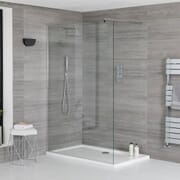 Box Doccia Walk-In Angolare con Piatto Doccia - Profilo Cromato - Portland