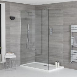 Box Doccia Walk-In Angolare con Piatto Doccia - Profilo Cromato - Portland