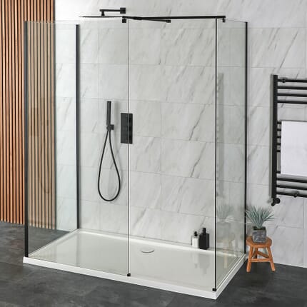 Doccia Walk-in a Tre Lati e Piatto Doccia - Scelta di Dimensioni - Nox