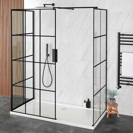 Doccia Walk-in a Tre Lati e Piatto Doccia - Scelta di Dimensioni - Barq
