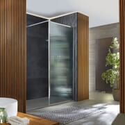 Parete Doccia in Vetro Scanalato da 1950mm - Cromata - Scelta di Dimensioni e Design - Florence