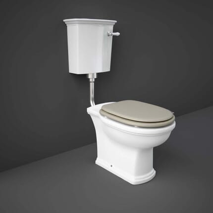 Sanitario WC Basso Tradizionale con Cassetta - Scelta Sedile - Hudson Reed x RAK Washington