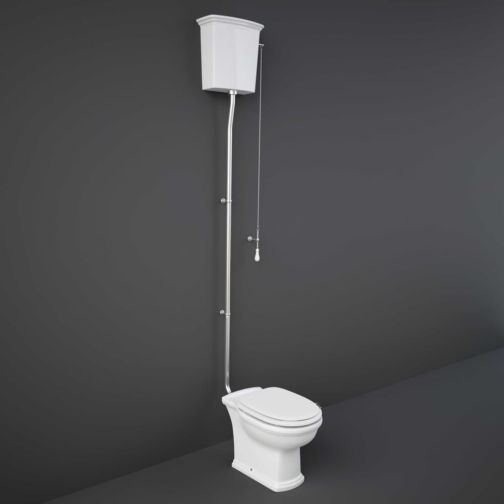 Sanitario WC Tradizionale Alto da 550mm - Scelta di Finiture - Hudson Reed x RAK Washington